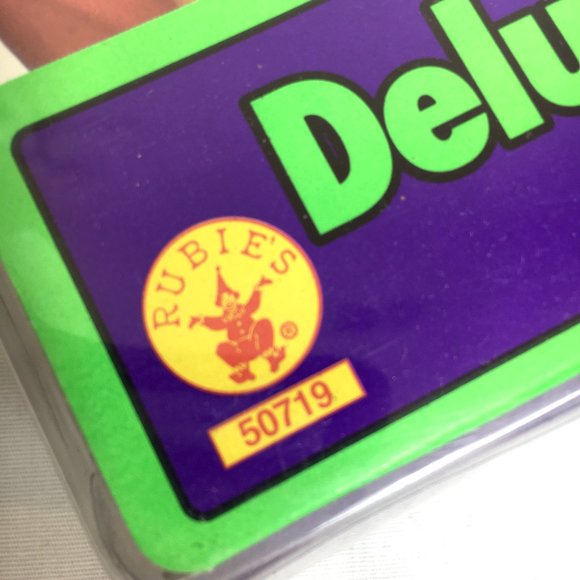 80s Punk Rock Star  Spikey Unisex Deluxe Black Wig Rubie’s 50719 NOS NWT - Picture 3 of 6